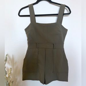 NWT ✨ Top Stitch Square Neck Playsuit - Olive Green